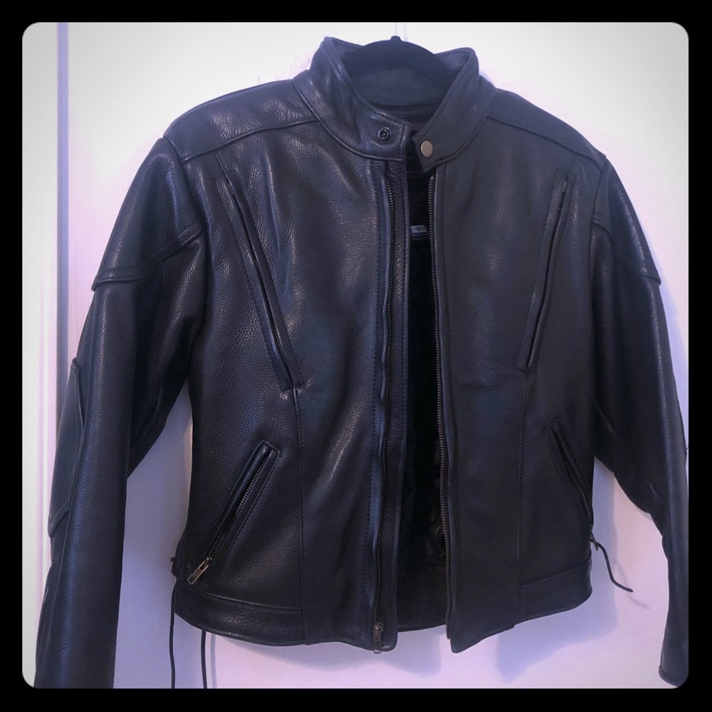 Leather motorcycle jacket